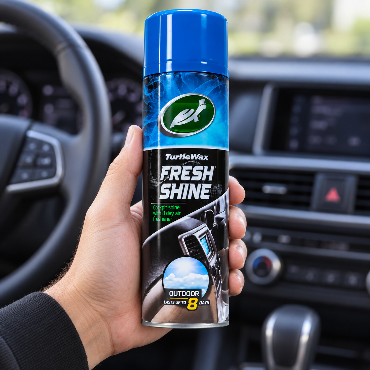 Аэрозольный полироль для панели приборов Turtle Wax Fresh Shine «Горная свежесть» 500 мл (53008) 2 Аэрозольный полироль для панели приборов Turtle Wax Fresh Shine «Горная свежесть» 500 мл (53008) — изображение 2